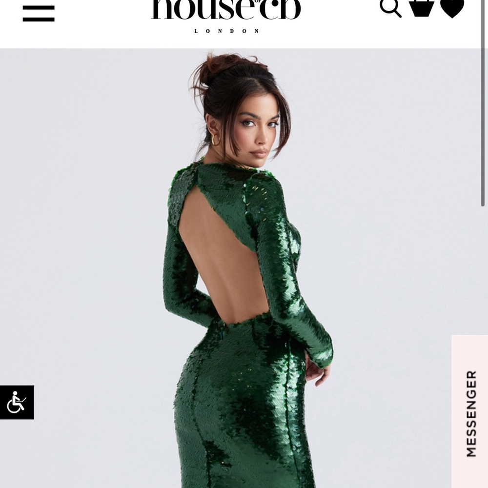 House of CB green backless maxi dress